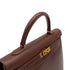 HERMES KELLY 35 SELLIER MARRON FONCE BOXCALF HAND BAG 1998 SQUARE B GOLD HARDWARE 90320997