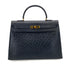 HERMES KELLY 35 SELLIER NAVY OSTRICH HAND BAG GOLD HARDWARE 90327984