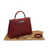 HERMES KELLY 35 SELLIER ROUGE H VEAU CHAMONIX HAND SHOULDER BAG 2001 SQUARE E PALLADIUM HARDWARE 90331400
