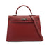 HERMES KELLY 35 SELLIER ROUGE H VEAU CHAMONIX HAND SHOULDER BAG 2001 SQUARE E PALLADIUM HARDWARE 90331400