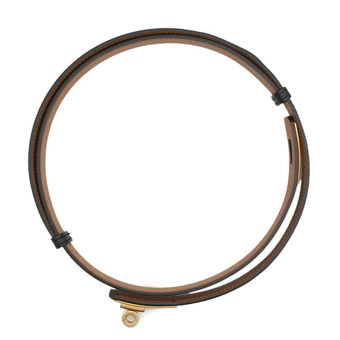 HERMES KELLY BELT 18 BLACK VEAU EPSOM 2023 B STAMP ROSE GOLD HARDWARE 90328716