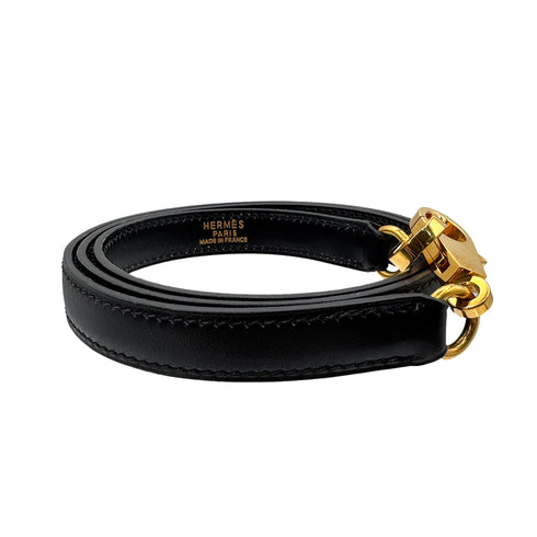 HERMES KELLY BOLIDE BLACK BOX CALF SHOULDER STRAP GOLD HARDWARE 90322534