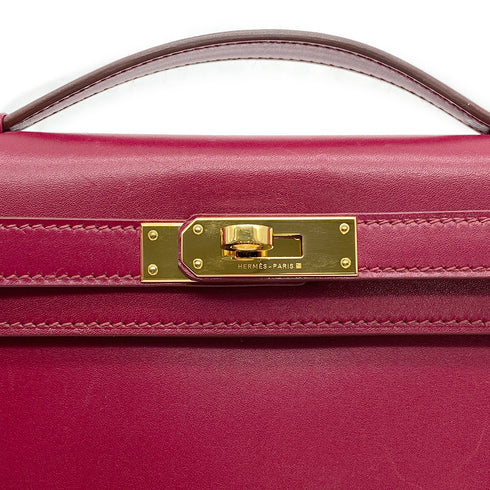 HERMES KELLY CUT RUBIS VEAU SWIF HAND BAG 2014 SQUARE R GOLD HARDWARE 90322055