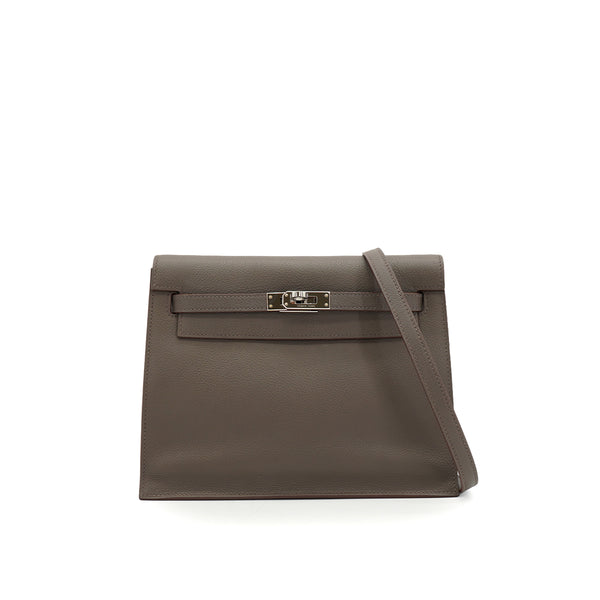 HERMES KELLY DANCE 2 ETAIN EVERCOLOR SHOULDER BAG 2021 Z PALLADIUM HARDWARE 90335835