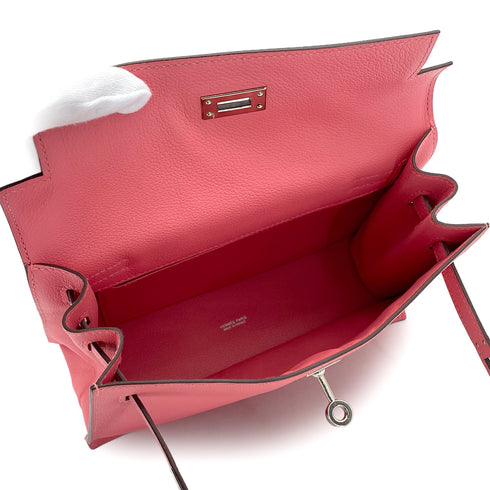 HERMES KELLY DANCE 2 ROSE AZALEE EVERCOLOR SHOULDER BAG 2019 D STAMP PALLADIUM HARDWARE 90326718