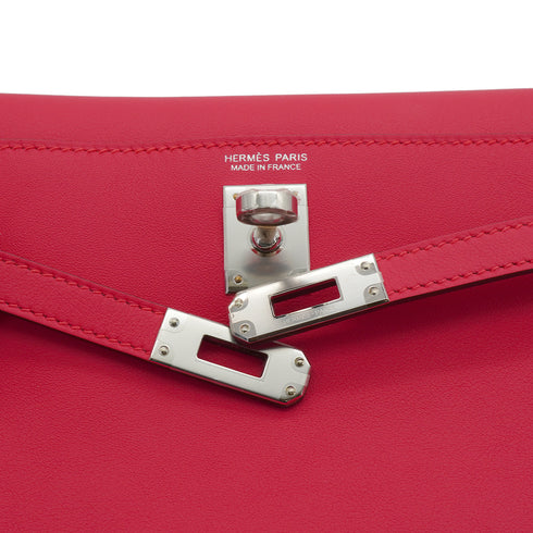 HERMES KELLY DANCE 2 SELLIER FRAMBOISE VEAU SWIFT SHOULDER BAG 2024 W STAMP PALLADIUM HARDWARE 90349268