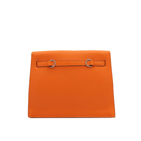 HERMES KELLY DANCE ORANGE VEAU SWIFT SHOULDER BAG 2008 SQUARE L PALLADIUM HARDWARE 90315867
