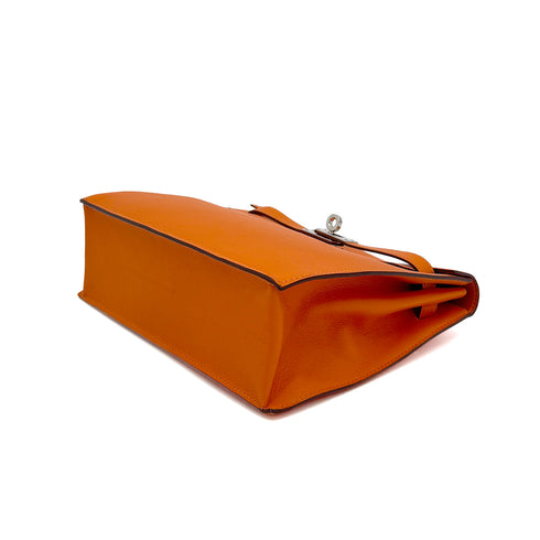 HERMES KELLY DANCE ORANGE VEAU SWIFT SHOULDER BAG 2008 SQUARE L PALLADIUM HARDWARE 90315867
