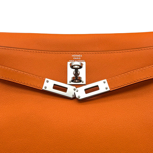 HERMES KELLY DANCE ORANGE VEAU SWIFT SHOULDER BAG 2008 SQUARE L PALLADIUM HARDWARE 90315867