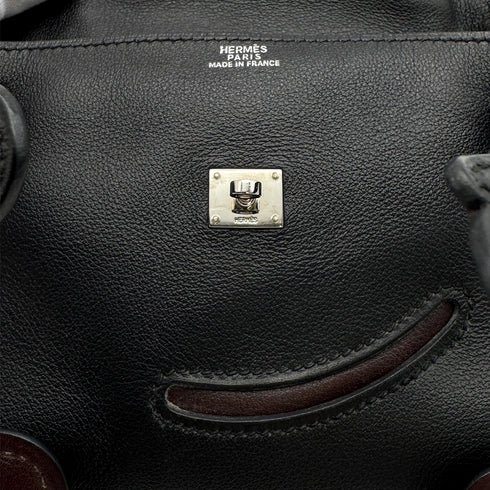 HERMES KELLY DOLL BLACK VEAU GULLIVER HAND BAG 2000 SQUARE D PALLADIUM HARDWARE 90323974