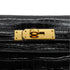 HERMES KELLY ELAN BLACK CROCODILE POROSUS CLUTCH BAG 2001 SQUARE E GOLD HARDWARE 90346642