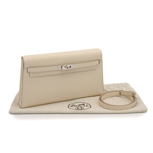 HERMES KELLY ELAN CRAIE VEAU EPSOM CLUTCH SHOULDER BAG 2025 K PALLADIUM HARDWARE 90344351