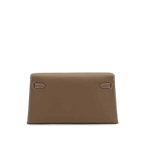 HERMES KELLY ELAN ETOUPE VEAU EPSOM CLUTCH SHOULDER BAG 2025 K PALLADIUM HARDWARE 90332377