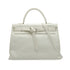 HERMES KELLY FLAT 35 WHITE VEAU SWIFT HAND SHOULDER BAG 2007 SQUARE K PALLADIUM HARDWARE 90346984