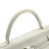 HERMES KELLY FLAT 35 WHITE VEAU SWIFT HAND SHOULDER BAG 2007 SQUARE K PALLADIUM HARDWARE 90346984