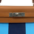 HERMES KELLY LETTRE 28 SELLIER GOLD CELESTE BLEU SAPHIR EPSOM CHEVRE TAURILLON CLEMENCE 2018 C STAMP 90322806