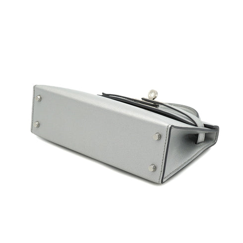 HERMES KELLY MINI 2 ARGENT CHEVRE CHAMKILA HAND SHOULDER BAG 2026 G STAMP PALLADIUM HARDWARE 90331853