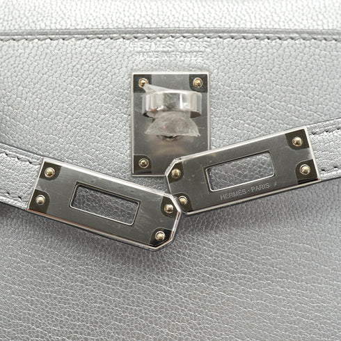 HERMES KELLY MINI 2 ARGENT CHEVRE CHAMKILA HAND SHOULDER BAG 2026 G STAMP PALLADIUM HARDWARE 90331853