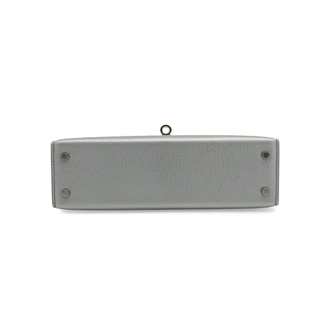 HERMES KELLY MINI 2 ARGENT CHEVRE CHAMKILA HAND SHOULDER BAG 2026 G STAMP PERMABRASS GOLD HARDWARE 90342998