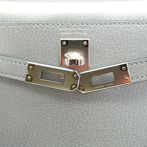 HERMES KELLY MINI 2 ARGENT CHEVRE CHAMKILA HAND SHOULDER BAG 2026 G STAMP PERMABRASS GOLD HARDWARE 90342998