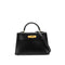 HERMES KELLY MINI 2 BLACK BOX CALF HAND SHOULDER BAG 2025 K STAMP GOLD HARDWARE 90335040