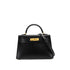 HERMES KELLY MINI 2 BLACK BOX CALF HAND SHOULDER BAG 2025 K STAMP GOLD HARDWARE 90335040