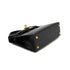 HERMES KELLY MINI 2 BLACK BOX CALF HAND SHOULDER BAG 2025 K STAMP GOLD HARDWARE 90335040