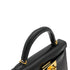HERMES KELLY MINI 2 BLACK BOX CALF HAND SHOULDER BAG 2025 K STAMP GOLD HARDWARE 90335040