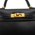 HERMES KELLY MINI 2 BLACK BOX CALF HAND SHOULDER BAG 2025 K STAMP GOLD HARDWARE 90335040