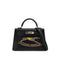 HERMES KELLY MINI 2 CHEVAL DE BOIS BLACK TADELAKT HAND SHOULDER BAG 2024 W STAMP PALLADIUM HARDWARE 90331234