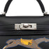 HERMES KELLY MINI 2 CHEVAL DE BOIS BLACK TADELAKT HAND SHOULDER BAG 2024 W STAMP PALLADIUM HARDWARE 90331234