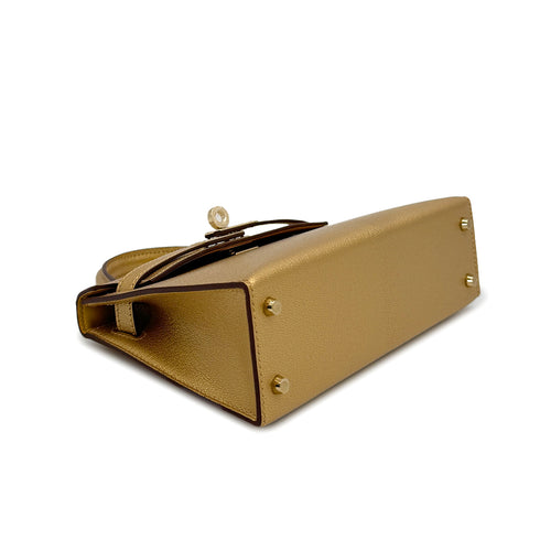 HERMES KELLY MINI 2 NEW DORE CHEVRE CHAMKILA HAND SHOULDER BAG 2025 K STAMP GOLD HARDWARE 90319696