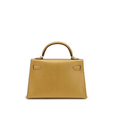 HERMES KELLY MINI 2 NEW DORE CHEVRE CHAMKILA HAND SHOULDER BAG 2025 K STAMP PERMABRASS GOLD HARDWARE 90338299