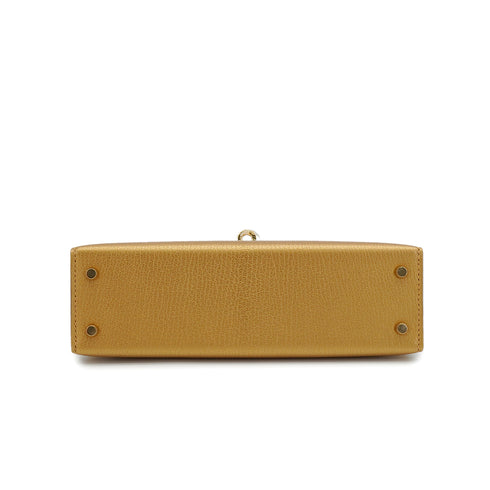 HERMES KELLY MINI 2 NEW DORE CHEVRE CHAMKILA HAND SHOULDER BAG 2025 K STAMP PERMABRASS GOLD HARDWARE 90338299