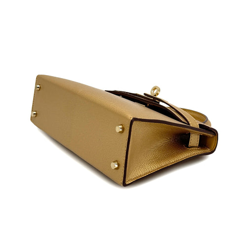 HERMES KELLY MINI 2 SELLIER DORE CHEVRE CHAMKILIGHT HAND SHOULDER BAG 2024 W STAMP GOLD HARDWARE 90321164