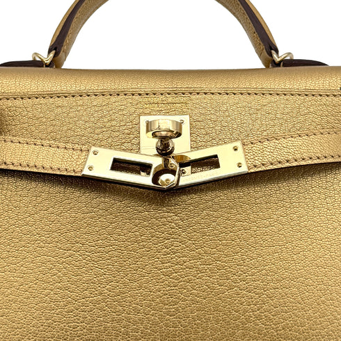HERMES KELLY MINI 2 SELLIER DORE CHEVRE CHAMKILIGHT HAND SHOULDER BAG 2024 W STAMP GOLD HARDWARE 90321164