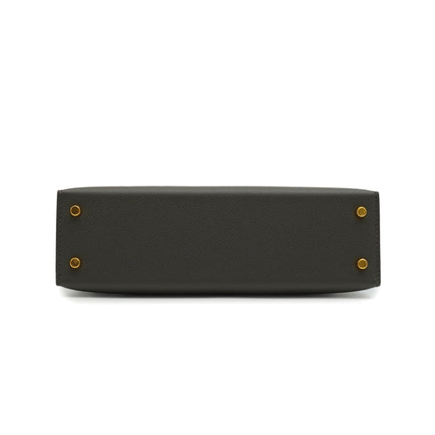 HERMES KELLY MINI 2 TOUCH SELLIER GRAPHITE ARDOISE VEAU MADAME LIZARD HAND SHOULDER BAG 2023 B STAMP GOLD HARDWARE 90345158