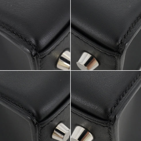 HERMES KELLY PADDED 25 SELLIER BLACK VEAU SWIFT HAND SHOULDER BAG 2022 U STAMP PALLADIUM HARDWARE 90343856
