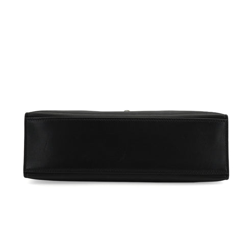 HERMES KELLY POCHETTE MINI SELLIER BLACK GULLIVER HAND BAG 2006 SQUARE J PALLADIUM HARDWARE 90351074