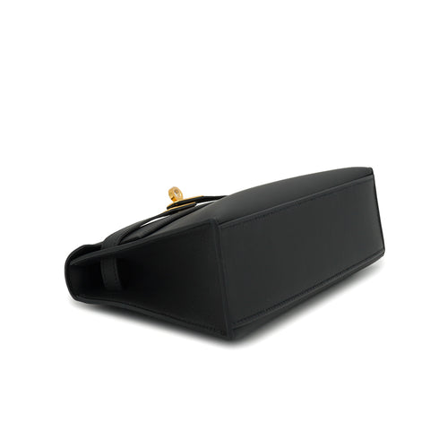 HERMES KELLY POCHETTE SELLIER BLACK VEAU SWIFT HAND BAG 2025 K STAMP GOLD HARDWARE 90330700