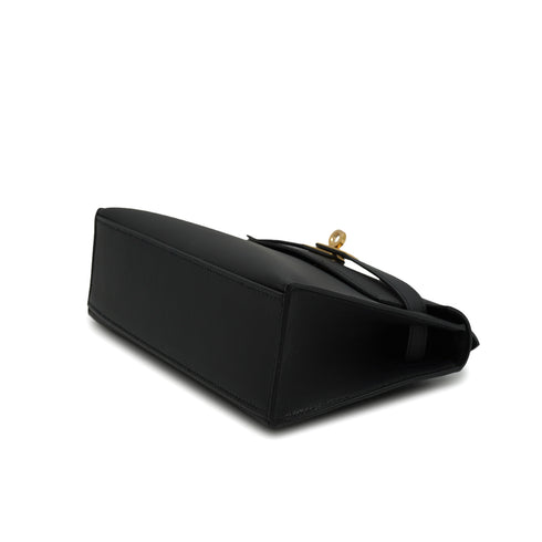 HERMES KELLY POCHETTE SELLIER BLACK VEAU SWIFT HAND BAG 2025 K STAMP GOLD HARDWARE 90330700