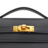 HERMES KELLY POCHETTE SELLIER BLACK VEAU SWIFT HAND BAG 2025 K STAMP GOLD HARDWARE 90330700