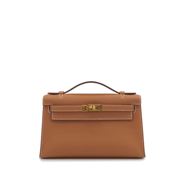 HERMES KELLY POCHETTE SELLIER GOLD VEAU SWIFT HAND BAG 2025 K STAMP GOLD HARDWARE 90325350