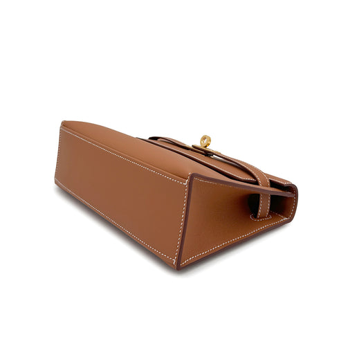 HERMES KELLY POCHETTE SELLIER GOLD VEAU SWIFT HAND BAG 2025 K STAMP GOLD HARDWARE 90325350