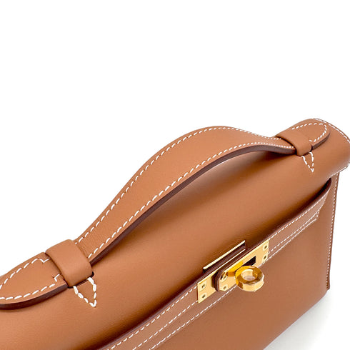 HERMES KELLY POCHETTE SELLIER GOLD VEAU SWIFT HAND BAG 2025 K STAMP GOLD HARDWARE 90325350