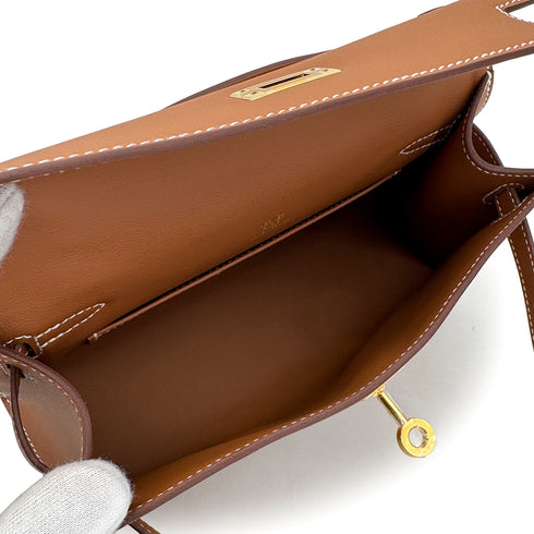 HERMES KELLY POCHETTE SELLIER GOLD VEAU SWIFT HAND BAG 2025 K STAMP GOLD HARDWARE 90325350