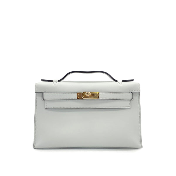 HERMES KELLY POCHETTE SELLIER GRIS PERLE VEAU SWIFT HAND BAG 2025 K STAMP PERMABRASS GOLD HARDWARE 90323970