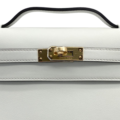 HERMES KELLY POCHETTE SELLIER GRIS PERLE VEAU SWIFT HAND BAG 2025 K STAMP PERMABRASS GOLD HARDWARE 90323970
