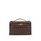 HERMES KELLY POCHETTE SELLIER HAVANE EVERGRAIN HAND BAG 2008 SQUARE L GOLD HARDWARE 90330948