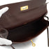 HERMES KELLY POCHETTE SELLIER HAVANE EVERGRAIN HAND BAG 2008 SQUARE L GOLD HARDWARE 90330948